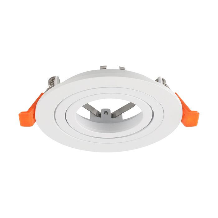 V-TAC VT-4204RD padziļināts apaļš regulējams GU10 gaismekļa ietvars, alumīnijs, balts, IP20, Ø92x26mm, montāžas atvere 80mm, 3 gadu garantija