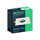 V-TAC VT-4204RD padziļināts apaļš regulējams GU10 gaismekļa ietvars, alumīnijs, balts, IP20, Ø92x26mm, montāžas atvere 80mm, 3 gadu garantija