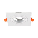 V-TAC VT-4204SQ padziļināts kvadrātveida regulējams GU10 gaismekļa ietvars, alumīnijs, balts, IP20, 92x92x27mm, montāžas atvere 80mm, 3 gadu garantija