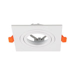 V-TAC VT-4204SQ padziļināts kvadrātveida regulējams GU10 gaismekļa ietvars, alumīnijs, balts, IP20, 92x92x27mm, montāžas atvere 80mm, 3 gadu garantija