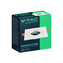 V-TAC VT-4204SQ padziļināts kvadrātveida regulējams GU10 gaismekļa ietvars, alumīnijs, balts, IP20, 92x92x27mm, montāžas atvere 80mm, 3 gadu garantija