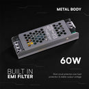 60W 2.5A 24V LED barošanas bloks, V-TAC, IP20, metāla