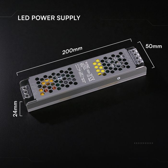 75W 3.1A 24V LED barošanas bloks, V-TAC, IP20, metāla