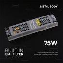75W 3.1A 24V LED barošanas bloks, V-TAC, IP20, metāla