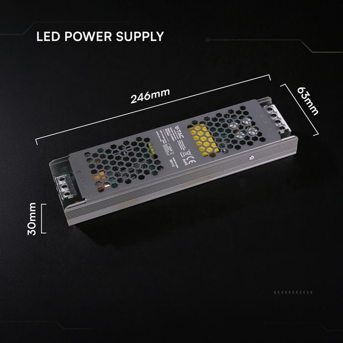 250W 10.5A 24V LED barošanas bloks, V-TAC, IP20, metāla