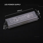 36W 1.5A 24V LED barošanas bloks, V-TAC, IP67, metāla