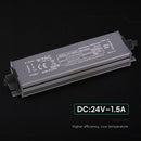 36W 1.5A 24V LED barošanas bloks, V-TAC, IP67, metāla