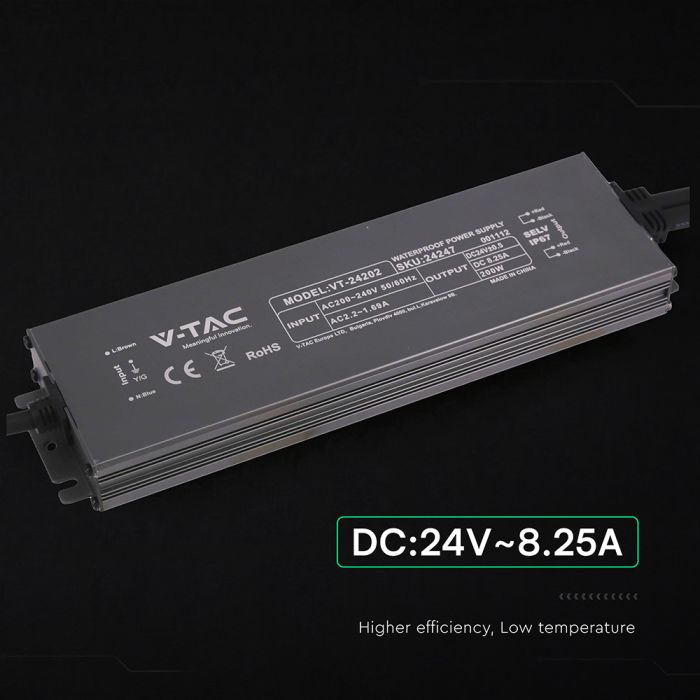 150W 6.25A 24V LED barošanas bloks, V-TAC, IP67, metāla (Copy)