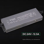 300W 12.5A 24V LED barošanas bloks, V-TAC, IP67, metāla