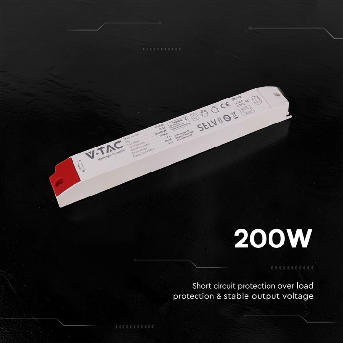 200W LED power supply in a plastic housing, 200 W, 24 V, 8.3 A, IP44