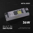 36W 3A 12V LED barošanas bloks, V-TAC, IP20, metāla