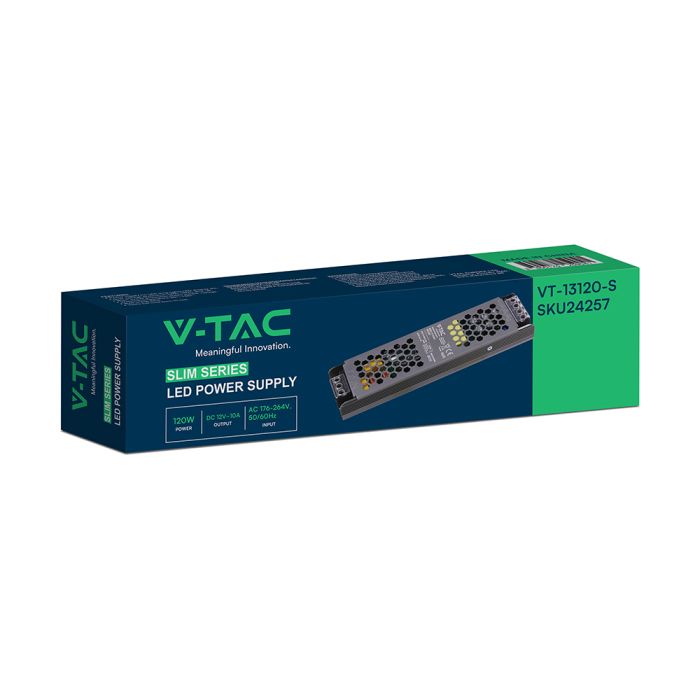 120W 10A 12V LED barošanas bloks, V-TAC, IP20, metāla