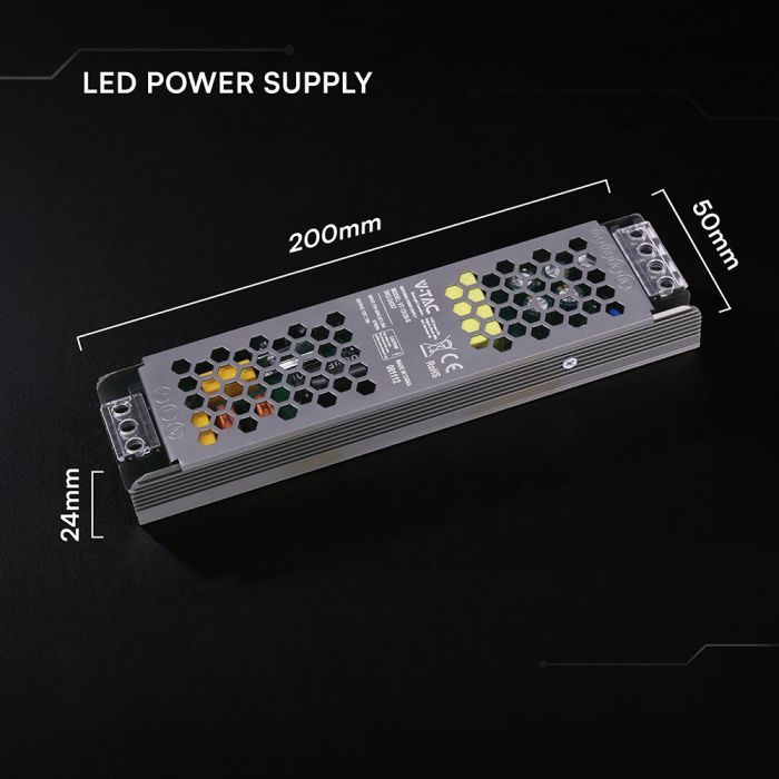 120W 10A 12V LED barošanas bloks, V-TAC, IP20, metāla