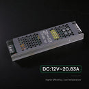 250W 20.83A 12V LED barošanas bloks, V-TAC, IP20, metāla