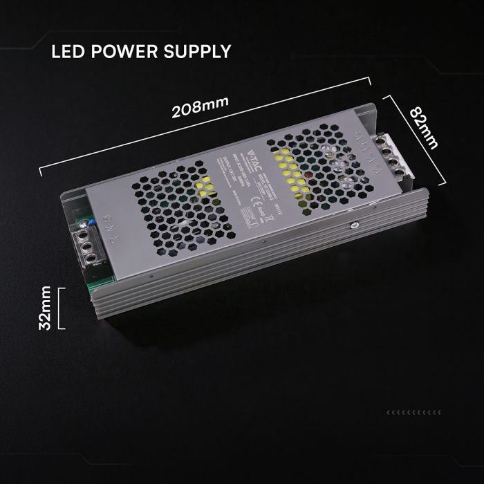 V-TAC Plāns LED barošanas bloks 360 W, 12 V, 30 A ar metāla korpusu un IP20 aizsardzību