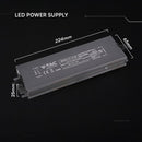 V-TAC VT-13150 150W LED barošanas bloks, 12V DC, 12,5A, 176–264V AC, IP67, metāla korpuss, 224x65x25mm, 2 gadu garantija