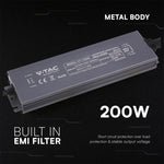 12V 16.5A 200W LED barošanas bloks, V-TAC, IP67, metāla