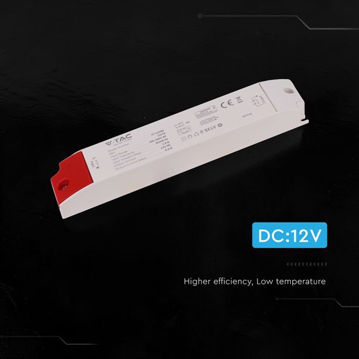 100W LED Power Supply with Plastic Housing, 100 W, 12 V, 8.3 A, IP44