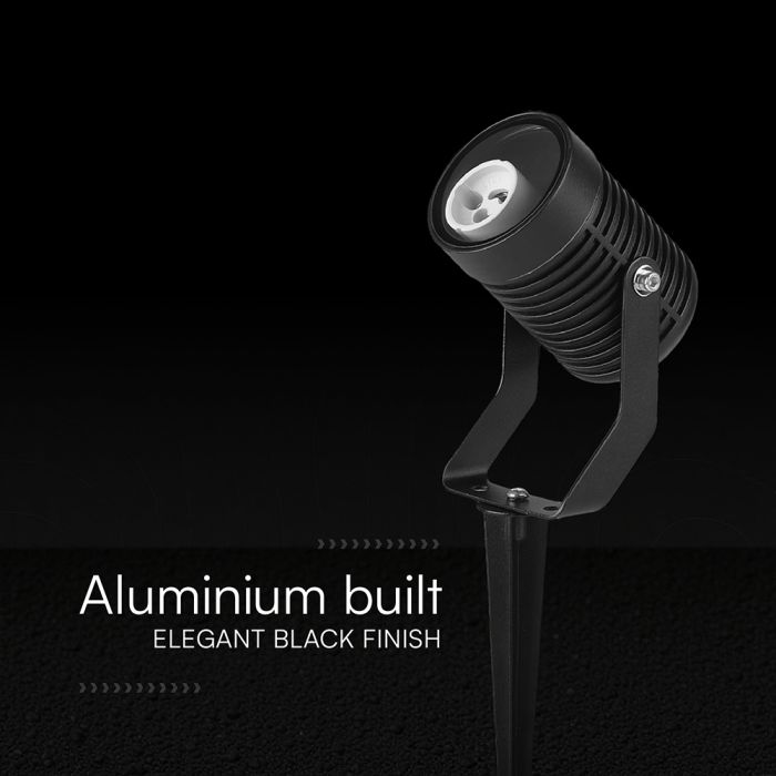 MAX 10W GU10 LED zemē spraužams gaismeklis, V-TAC, IP65, alumīnija, melns