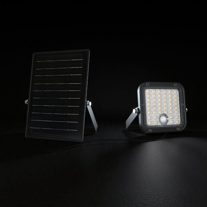 30W(4800Lm) LED solārais prožektors ar lustību sensoru, V-TAC, IP65, neitrāli balta/4000K un auksti balta 6400K gaisma