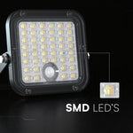 30W(4800Lm) LED solārais prožektors ar lustību sensoru, V-TAC, IP65, neitrāli balta/4000K un auksti balta 6400K gaisma