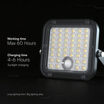 30W(4800Lm) LED solārais prožektors ar lustību sensoru, V-TAC, IP65, neitrāli balta/4000K un auksti balta 6400K gaisma