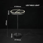 25W LED dekoratīvā galda lampa, V-TAC VT-84047, D150mm, melna, 3IN1