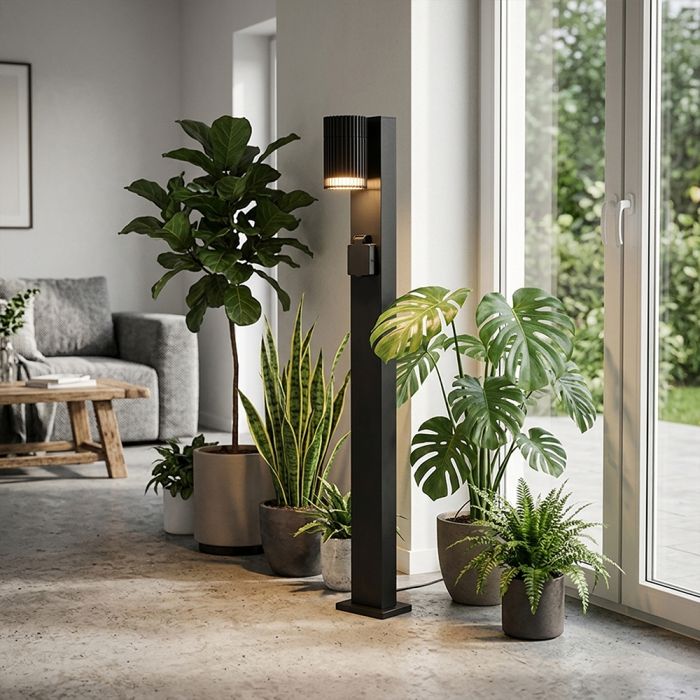 V-TAC Outdoor Bollard Light with GU10 Socket, 0.8 m, IP44, 16A/Max 3600W, IK06