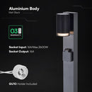 V-TAC Āra bollarda lampa ar GU10 patronu 0,8 m IP44 16A/Max 3600W IK06