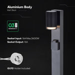 V-TAC Outdoor Bollard Light with GU10 Socket, 0.8 m, IP44, 16A/Max 3600W, IK06