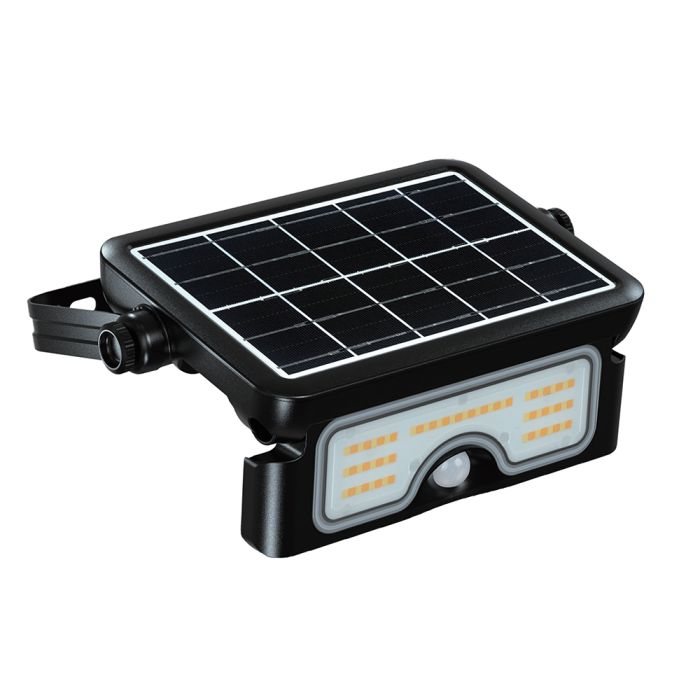 7W(900Lm) LED solārais prožektors ar PIR kustību sensoru, V-TAC, IP65