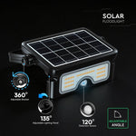 7W(900Lm) LED solārais prožektors ar PIR kustību sensoru, V-TAC, IP65