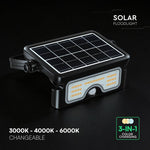 7W(900Lm) LED solārais prožektors ar PIR kustību sensoru, V-TAC, IP65