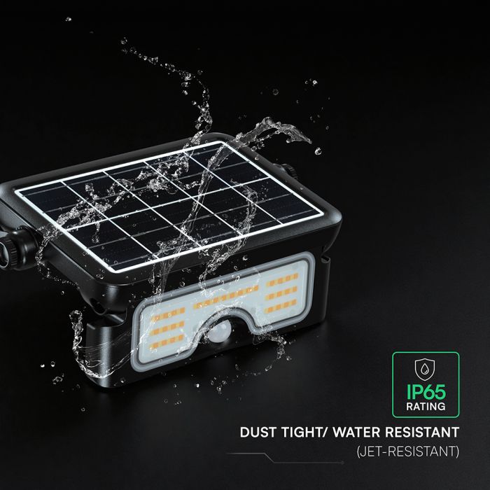 7W(900Lm) LED solārais prožektors ar PIR kustību sensoru, V-TAC, IP65