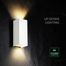 10W(1250Lm) LED āra sienas gaismeklis, V-TAC VT-120112-W, SMD, 125Lm/W, IP65, IK06, balts, 71x71x171mm, regulējams 0–90°, 2 gadu garantija, 3in1 gaisma 2700K/3200K/4000K