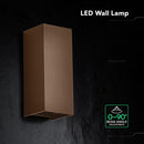 10W(1250Lm) LED āra sienas gaismeklis, V-TAC VT-120112-C, SMD, 125Lm/W, IP65, IK06, Corten brūns, 71x71x171mm, regulējams 0–90°, 2 gadu garantija, 3in1 gaisma 2700K/3200K/4000K