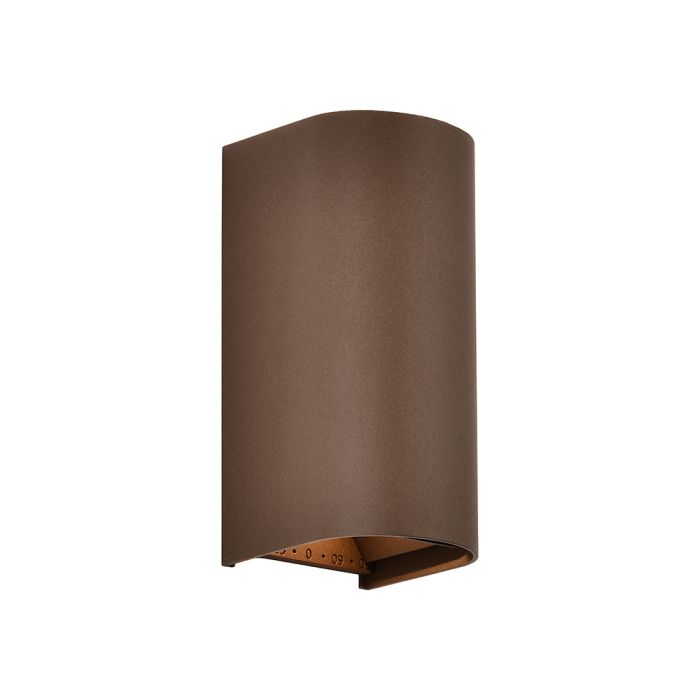 10W(1250Lm) LED āra sienas gaismeklis, V-TAC VT-120113-C, SMD, 125Lm/W, IP65, IK06, Corten brūns, cilindrisks, 71x96x171mm, regulējams 0–90°, 2 gadu garantija, 3in1 gaisma 2700K/3200K/4000K
