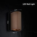 10W(1250Lm) LED āra sienas gaismeklis, V-TAC VT-120113-C, SMD, 125Lm/W, IP65, IK06, Corten brūns, cilindrisks, 71x96x171mm, regulējams 0–90°, 2 gadu garantija, 3in1 gaisma 2700K/3200K/4000K