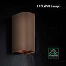 10W(1250Lm) LED āra sienas gaismeklis, V-TAC VT-120113-C, SMD, 125Lm/W, IP65, IK06, Corten brūns, cilindrisks, 71x96x171mm, regulējams 0–90°, 2 gadu garantija, 3in1 gaisma 2700K/3200K/4000K