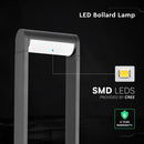 10W(1550Lm) LED dārza stabiņveida gaismeklis, V-TAC VT-120011, CREE SMD, 155Lm/W, IP65, IK06, melns, 176x63x600mm, regulējams līdz 330°, 6 gadu garantija, silti balta gaisma 3000K