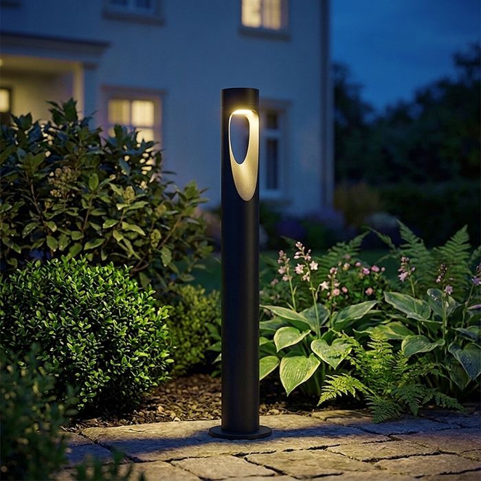 6W(625Lm) LED dārza stabiņveida gaismeklis, V-TAC VT-120006, CREE SMD, 105Lm/W, IP65, IK06, melns, Ø80x800mm, 150°, 6 gadu garantija, silti balta gaisma 3000K