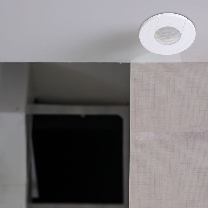 V-TAC VT-8153 iebūvējams infrasarkanais PIR kustības sensors, 360°, līdz 6 m, 400W LED, IP20, balts, 53x65,6mm, 220–240V, 5 gadu garantija
