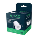 V-TAC VT-8153 iebūvējams infrasarkanais PIR kustības sensors, 360°, līdz 6 m, 400W LED, IP20, balts, 53x65,6mm, 220–240V, 5 gadu garantija