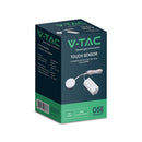 V-TAC VT-8165 skāriensensors LED apgaismojumam, līdz 600W, 220–240V, 6A, darbība caur koku vai stiklu līdz 40mm, IP20, balts, 78,2x35,5x20,4mm, 5 gadu garantija