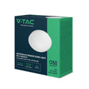 V-TAC VT-8178 griestu gaismeklis ar mikroviļņu kustības sensoru, 2xE27, maks. 2x20W, 220–240V, 180°/360°, IP44, balts, Ø277x112,4mm, 5 gadu garantija