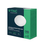 V-TAC VT-8178 ceiling light with microwave motion sensor, 2xE27, max. 2x20W, 220–240V, 180°/360°, IP44, white, Ø277x112.4mm, 5-year warranty
