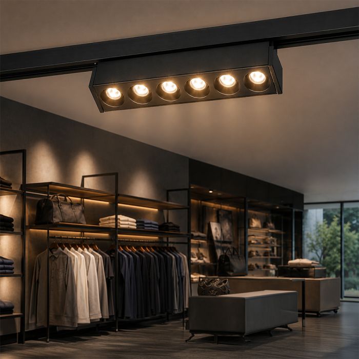 5W LED magnētiskais lineārais grille gaismeklis, 48V, V-TAC VT-41008, IP20, melns, neitrāli balta gaisma 4000K