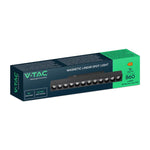 10W LED magnētiskais lineārais grille gaismeklis, 48V, V-TAC VT-41021, IP20, melns, neitrāli balta gaisma 4000K