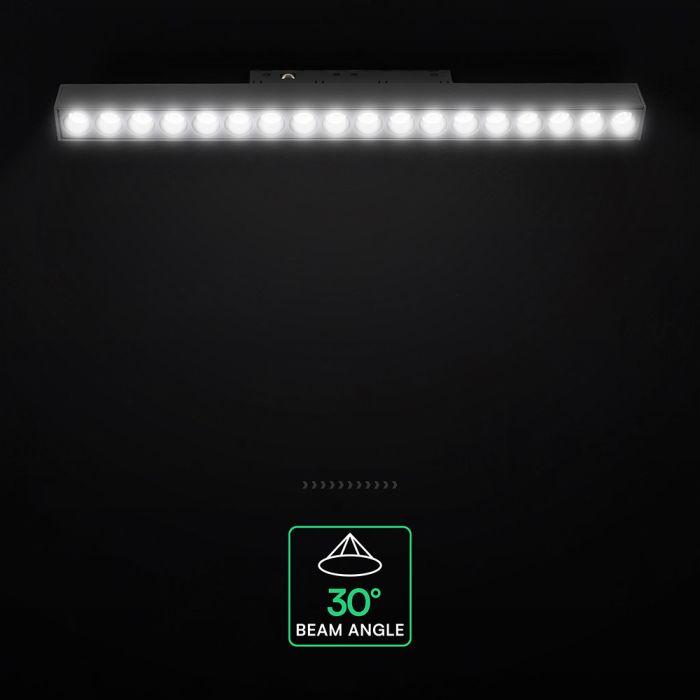 15W LED magnētiskais lineārais grille gaismeklis, 48V, V-TAC VT-41022, IP20, melns, neitrāli balta gaisma 4000K
