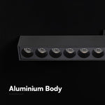 15W LED magnētiskais lineārais grille gaismeklis, 48V, V-TAC VT-41022, IP20, melns, auksti balta gaisma 6400K